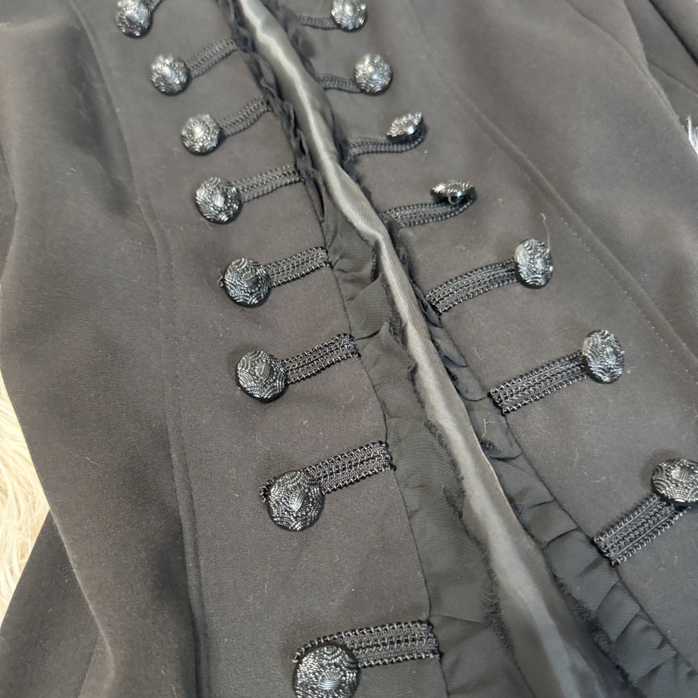 I-N-S-I-G-H-T NY | Ruffle Military Blazer With Button Detail Size 2 - Picture 8 of 12